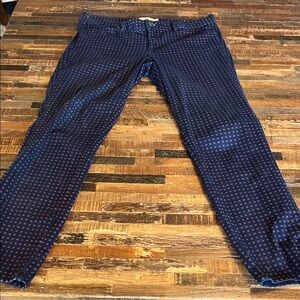 Tory Burch Blue Trousers with Red Accents